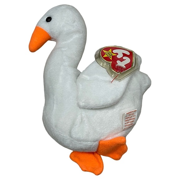 GRACIE 1996 Ty beanie Babies White Goose with Orange Beak and Feet RETIRED - Picture 1 of 5